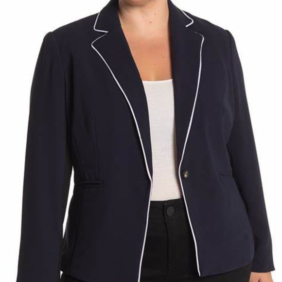 RACHEL Rachel Roy Jackets & Blazers - RACHEL Rachel Roy Piped Navy Blazer 24W- Good Condition